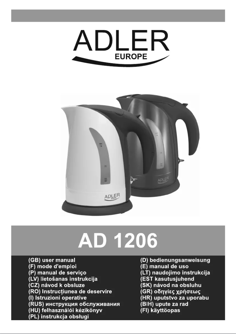 Image de la première page du manuel de l'appareil AD 1206