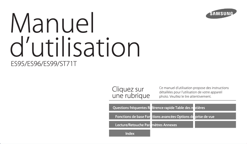 Image de la première page du manuel de l'appareil ES99