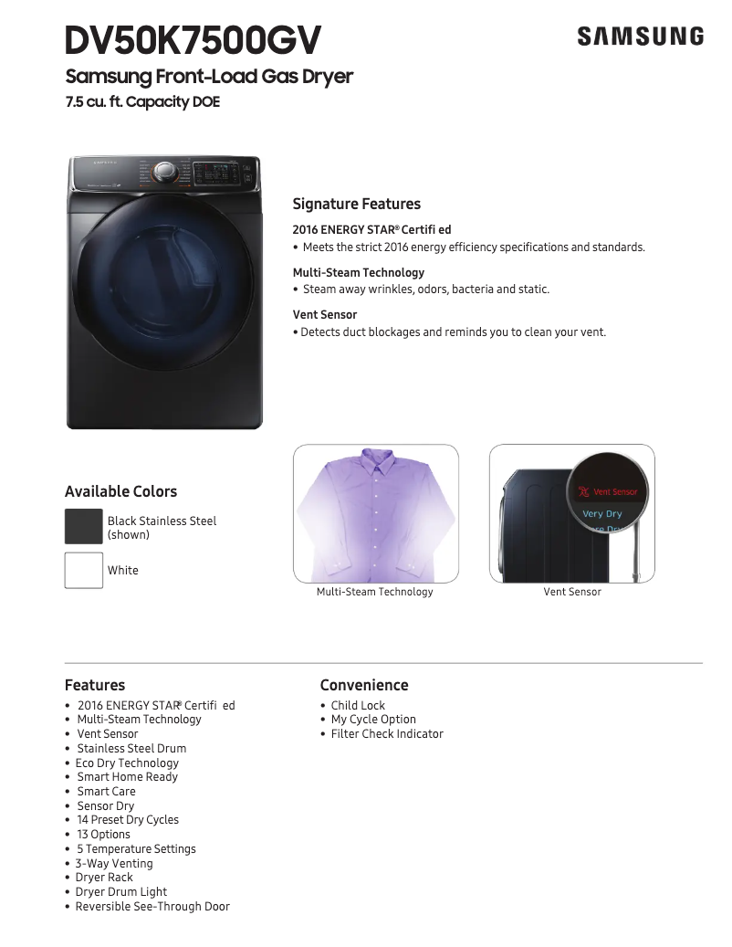 Image de la première page du manuel de l'appareil DV50K7500G