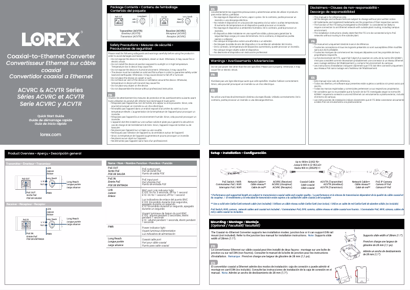 Image de la première page du manuel de l'appareil ACVTR
