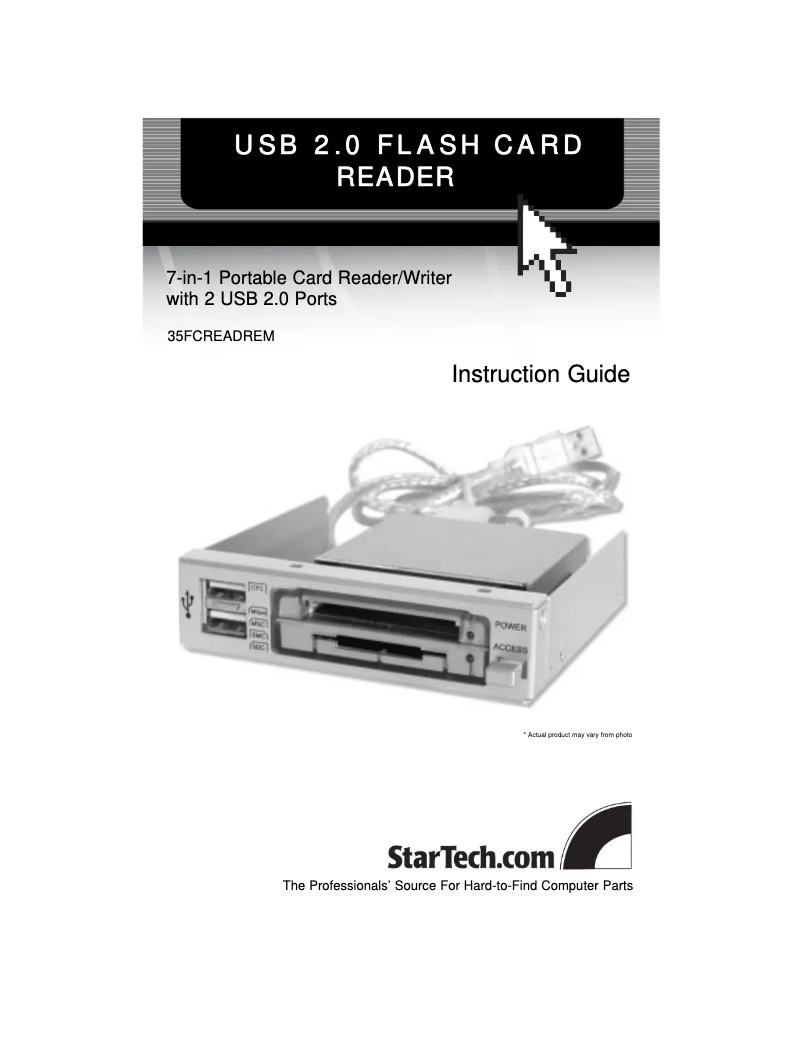 Page 1 de la notice Manuel utilisateur StarTech.com 35FCREADREM