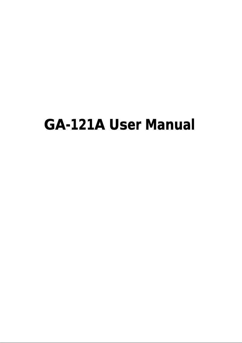 Image de la première page du manuel de l'appareil GA-121A
