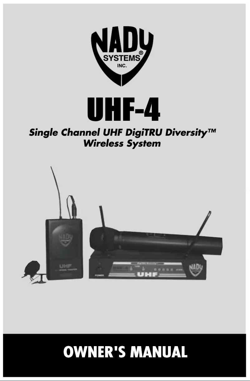 Page 1 de la notice Manuel utilisateur Nady UHF-4