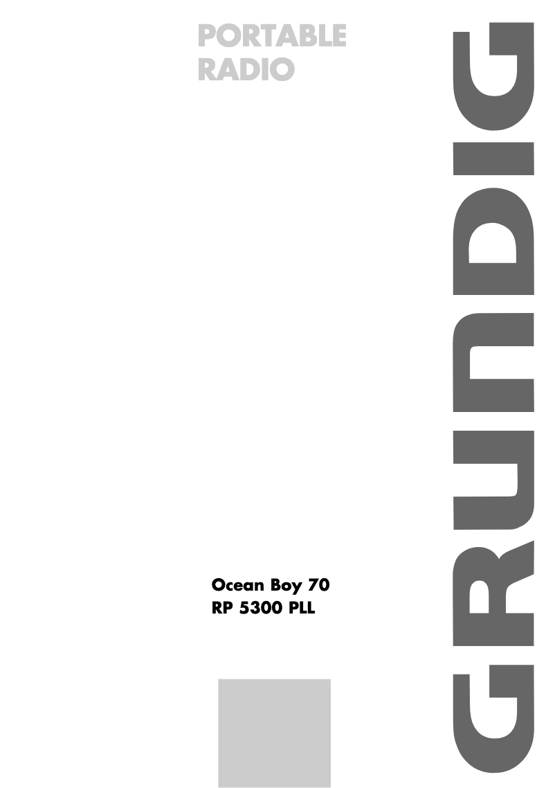 Page 1 de la notice Manuel utilisateur Grundig Ocean Boy 70
