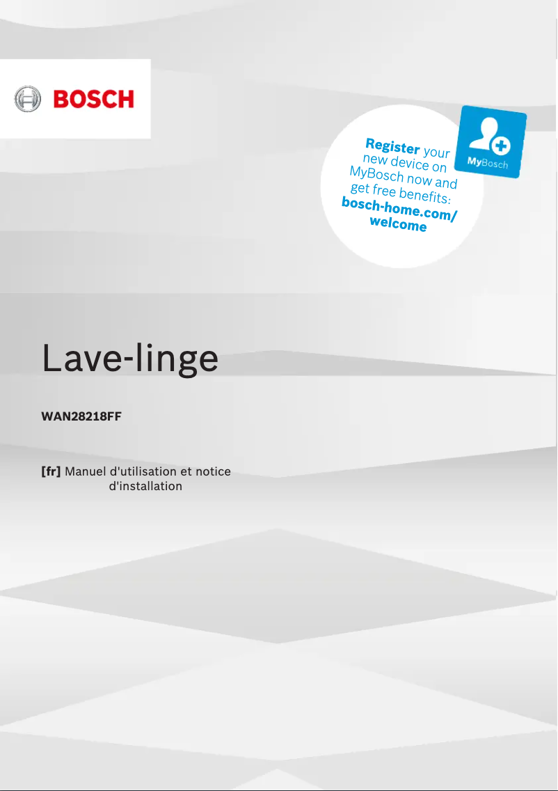 Page n°1 - Manuel utilisateur Bosch WAN28218FF