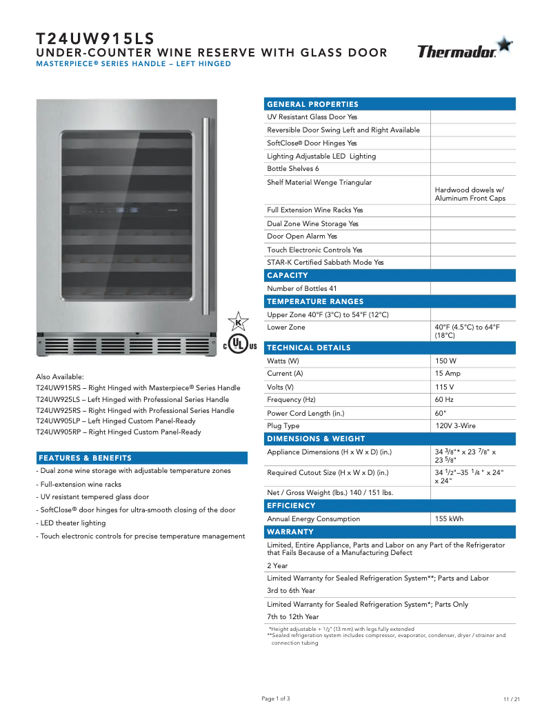 Image de la première page du manuel de l'appareil T24UW915LS