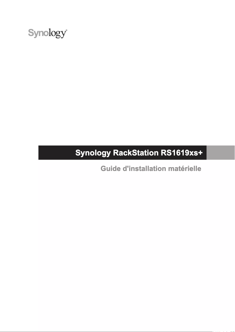Page 1 de la notice Manuel utilisateur Synology RackStation RS1619xs+