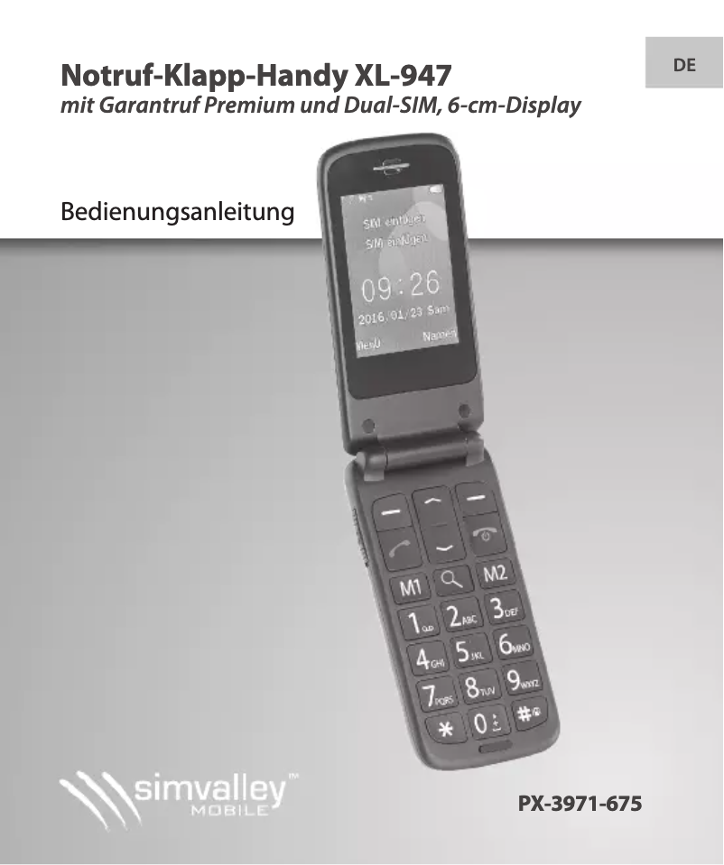 Page n°1 - Manuel utilisateur Simvalley XL-947