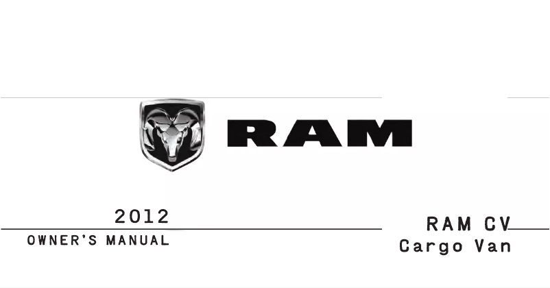 Page 1 de la notice Manuel utilisateur RAM Cargo Van (2012)