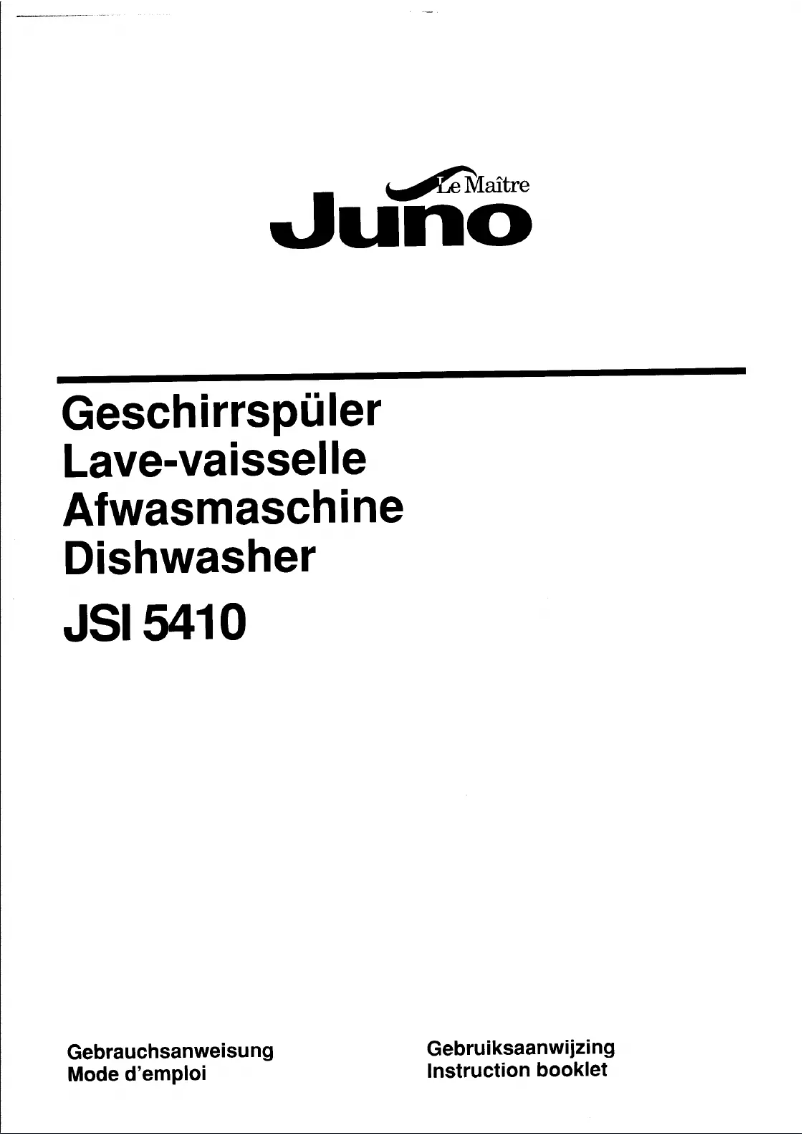 Page n°1 - Manuel utilisateur Juno JSI5410W