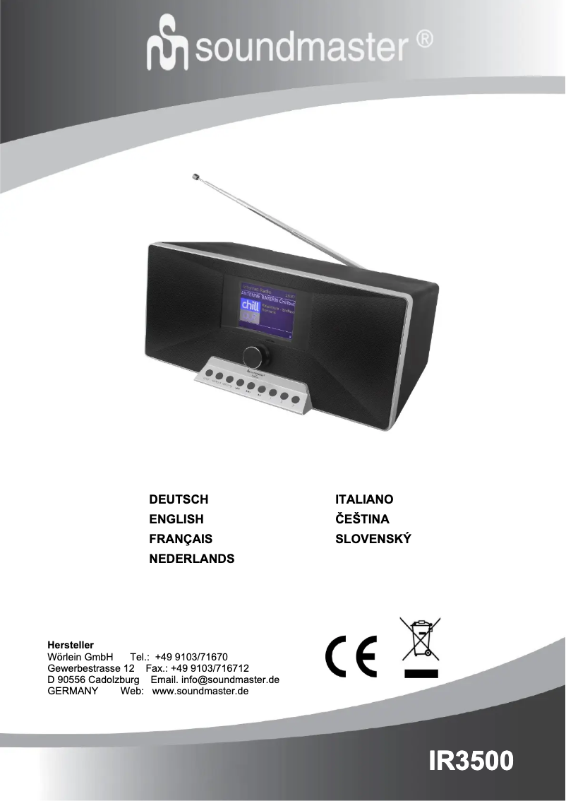 Page 1 de la notice Manuel utilisateur Soundmaster IR3500