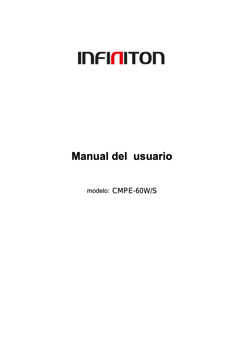 Page 1 de la notice Manuel utilisateur Infiniton CMPE-60S