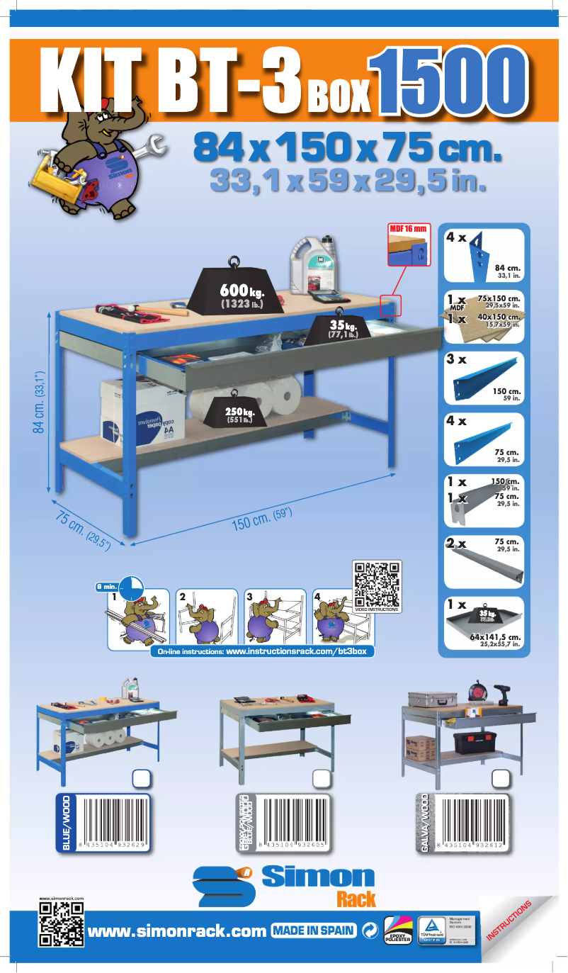 Imagen de la primera página del manual del dispositivo Simonwork