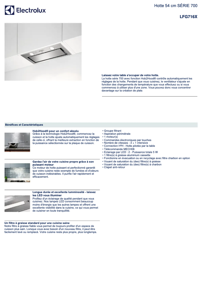 Page n°1 - Fiche technique Electrolux LFG716X