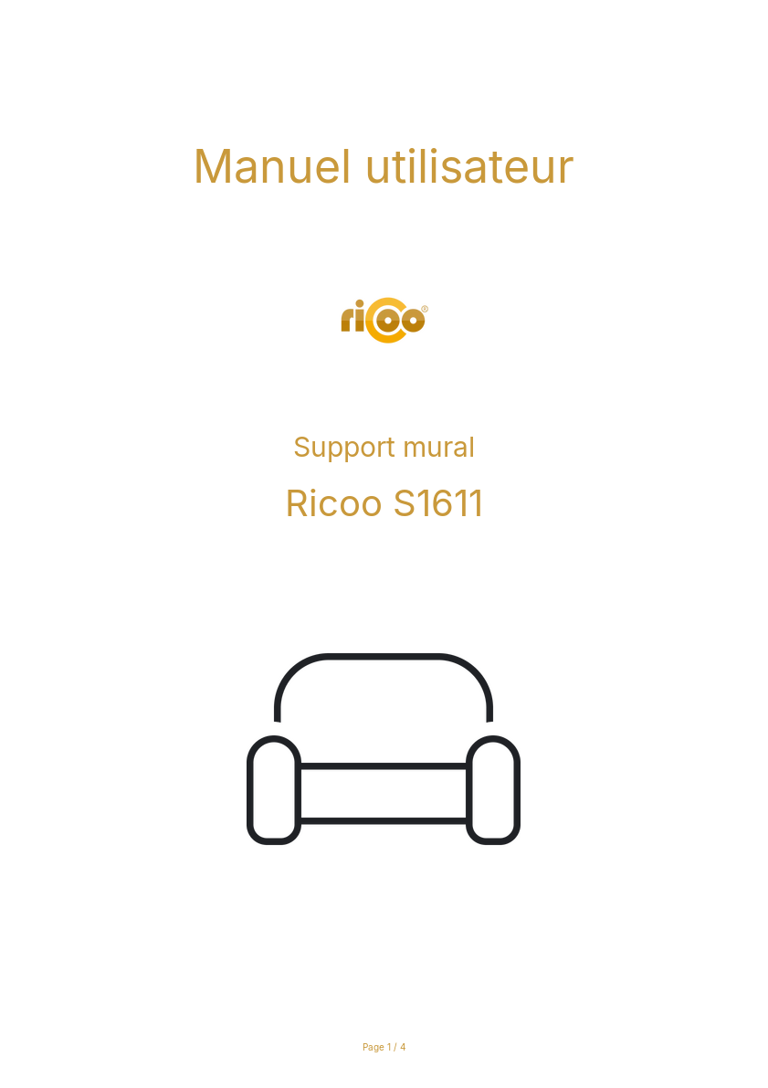 Page n°1 - Manuel utilisateur Ricoo S1611