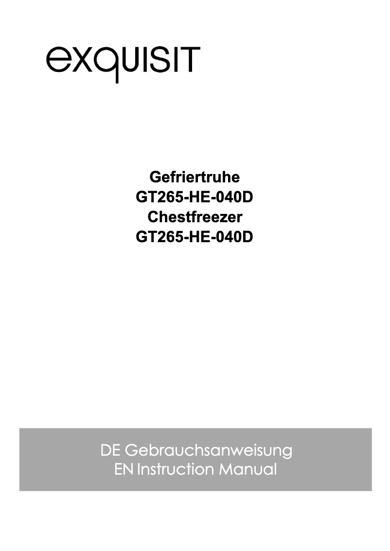 Page 1 de la notice Manuel utilisateur Exquisit GT265-HE-040D
