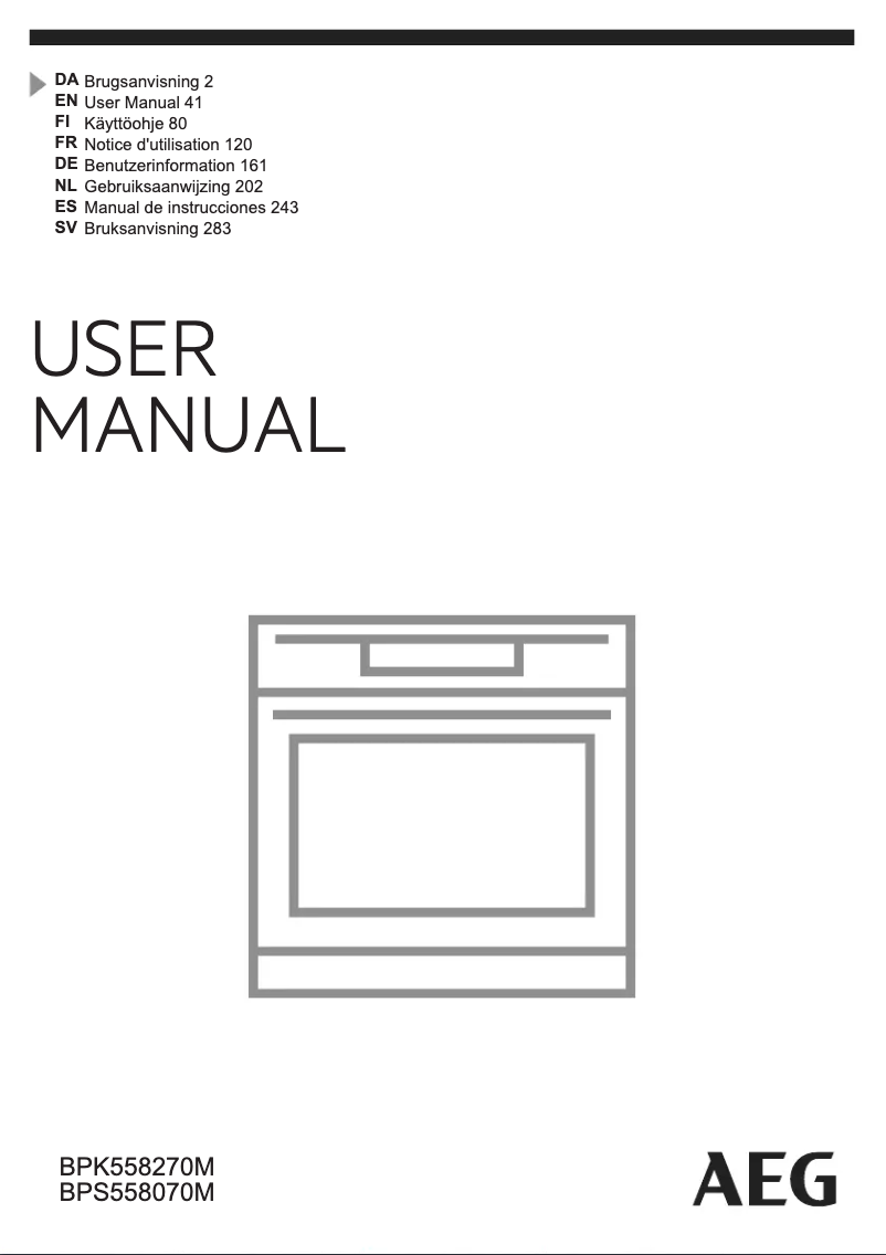 Page 1 de la notice Manuel utilisateur AEG BPK558270M