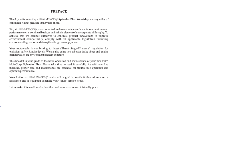 Página 1 del manual Manual de usuario Hero Splendor+ (2012)