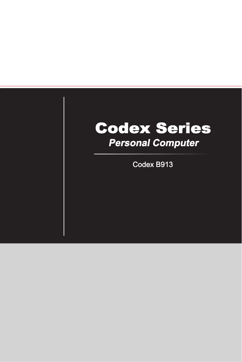 Page n°1 - Manuel utilisateur MSI Codex 3