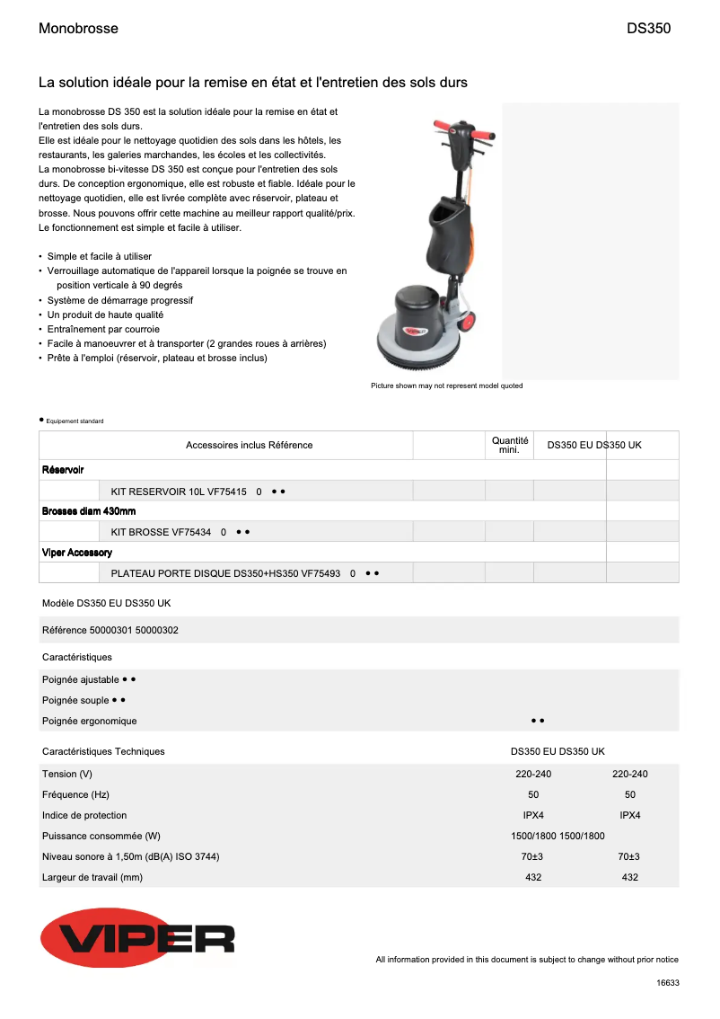 Image de la première page du manuel de l'appareil DS350