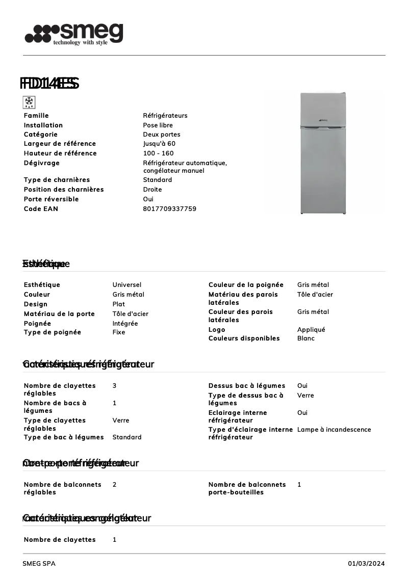 Image de la première page du manuel de l'appareil FD14ES