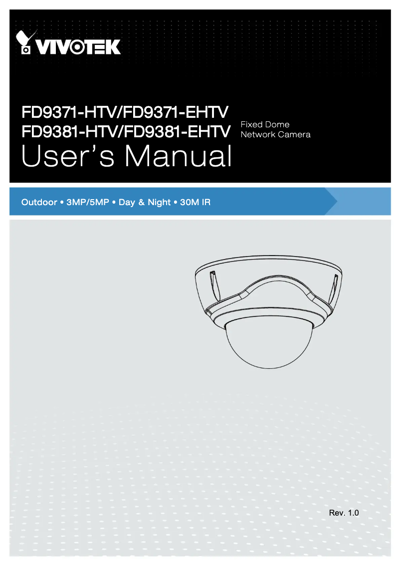 Page 1 de la notice Manuel utilisateur Vivotek FD9381-HTV