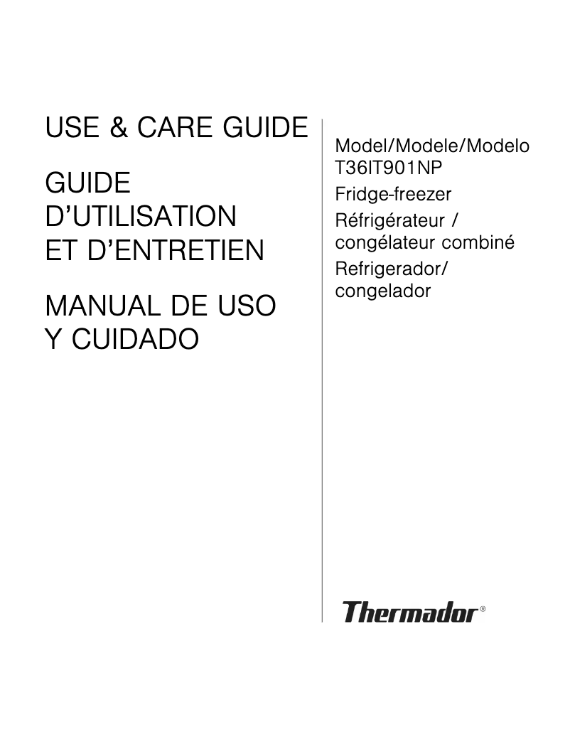 Page 1 de la notice Manuel d'utilisation et d'entretien Thermador Freedom T36IT900NP