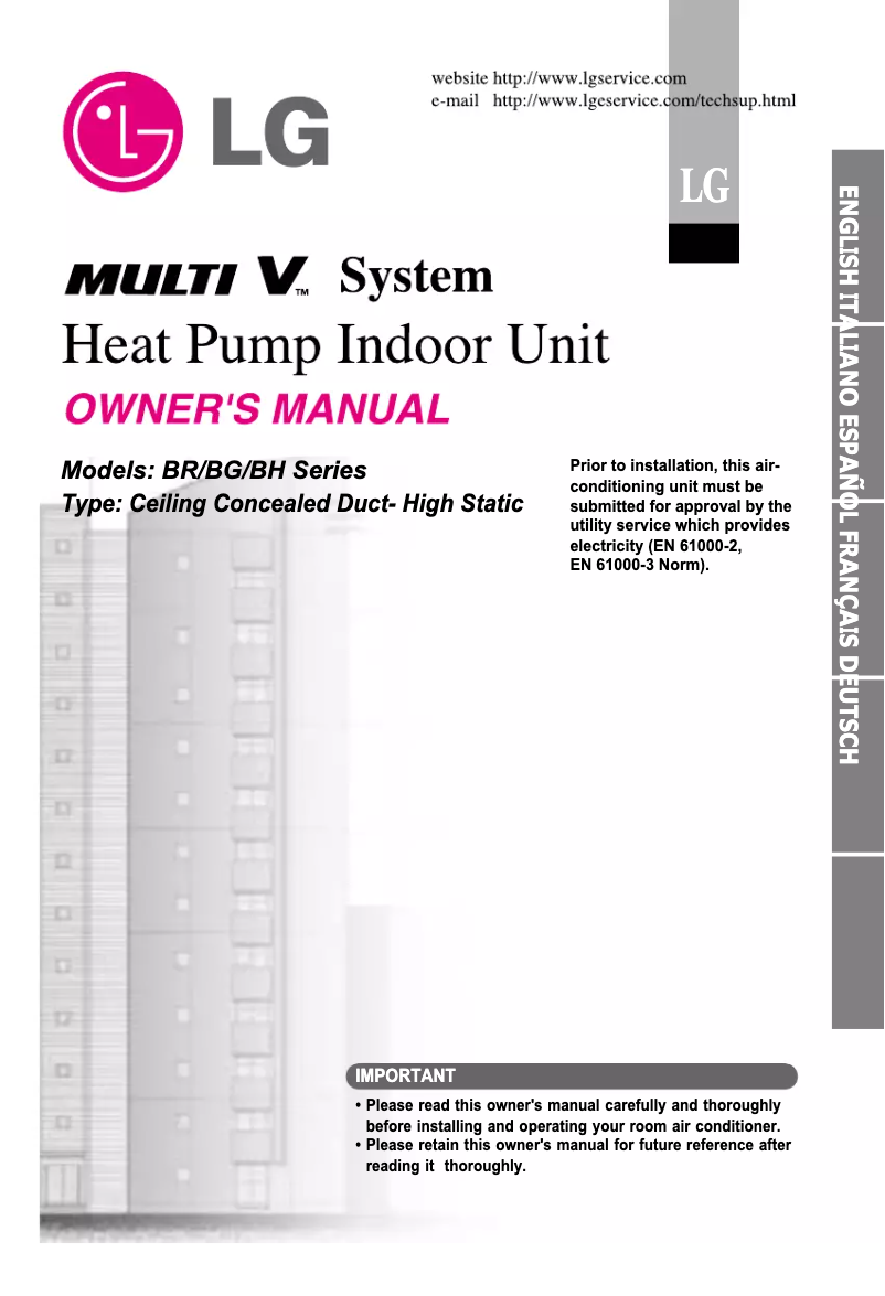 Page n°1 - Manuel utilisateur LG ARNU36GBGA0