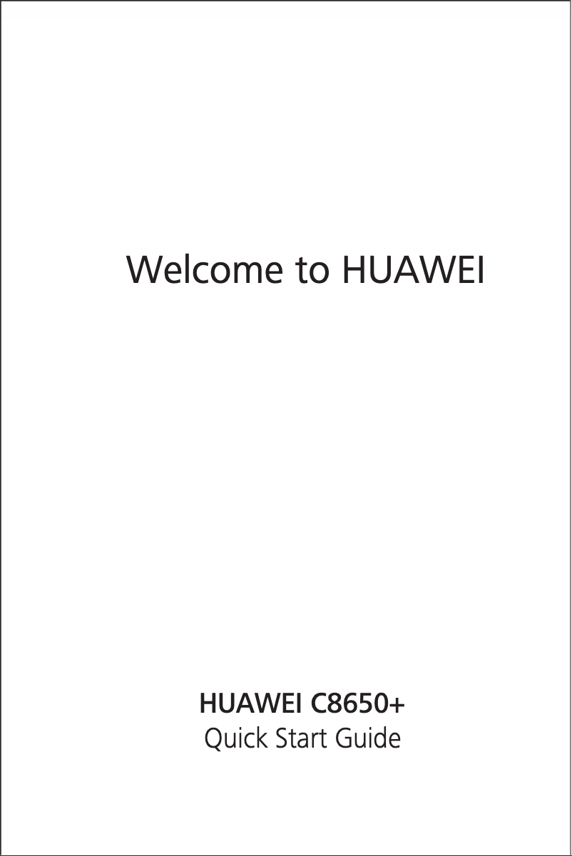 Page n°1 - Manuel utilisateur Huawei C8650+