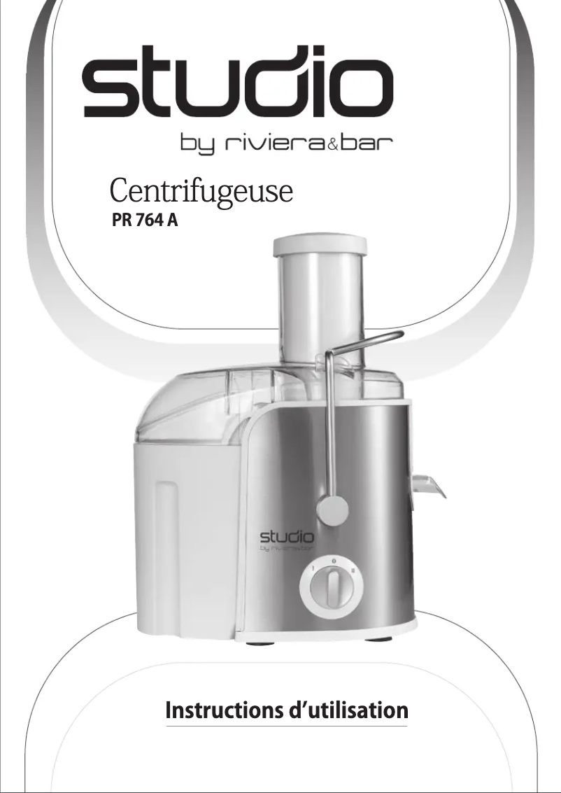 Page 1 de la notice Manuel utilisateur Riviera & Bar PR 764 A