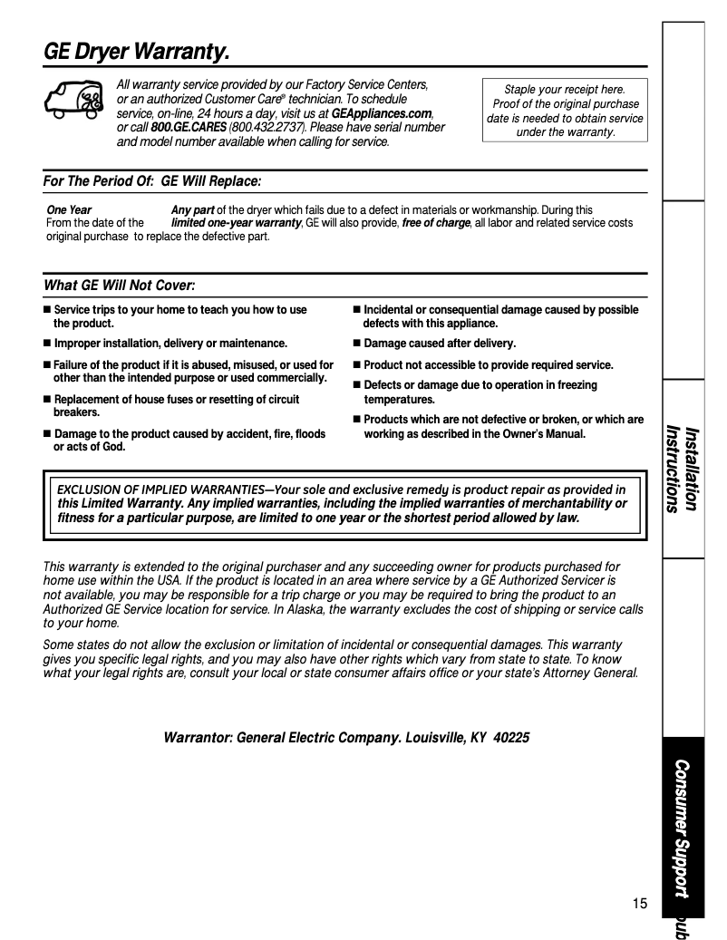 Image de la première page du manuel de l'appareil DSKS333ECWW