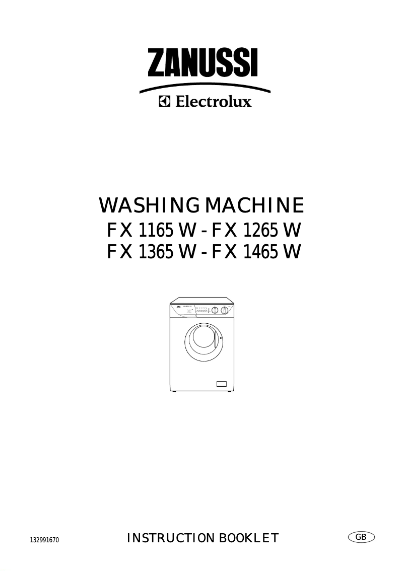 Page 1 de la notice Manuel utilisateur Zanussi-Electrolux FX 1365 W