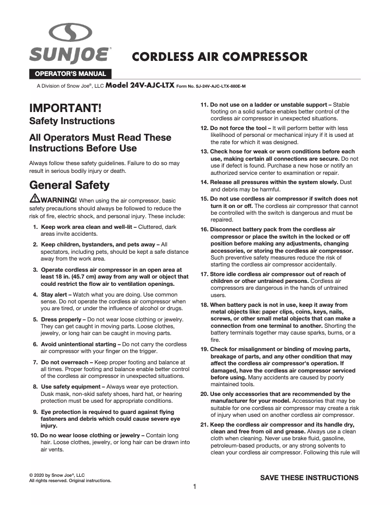 Image de la première page du manuel de l'appareil 24V-AJC-LTX