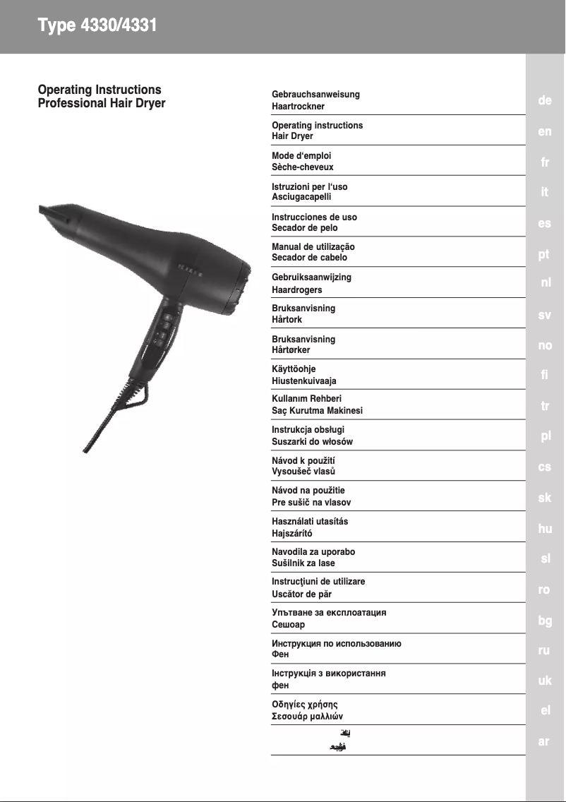 Imagen de la primera página del manual del dispositivo 4330