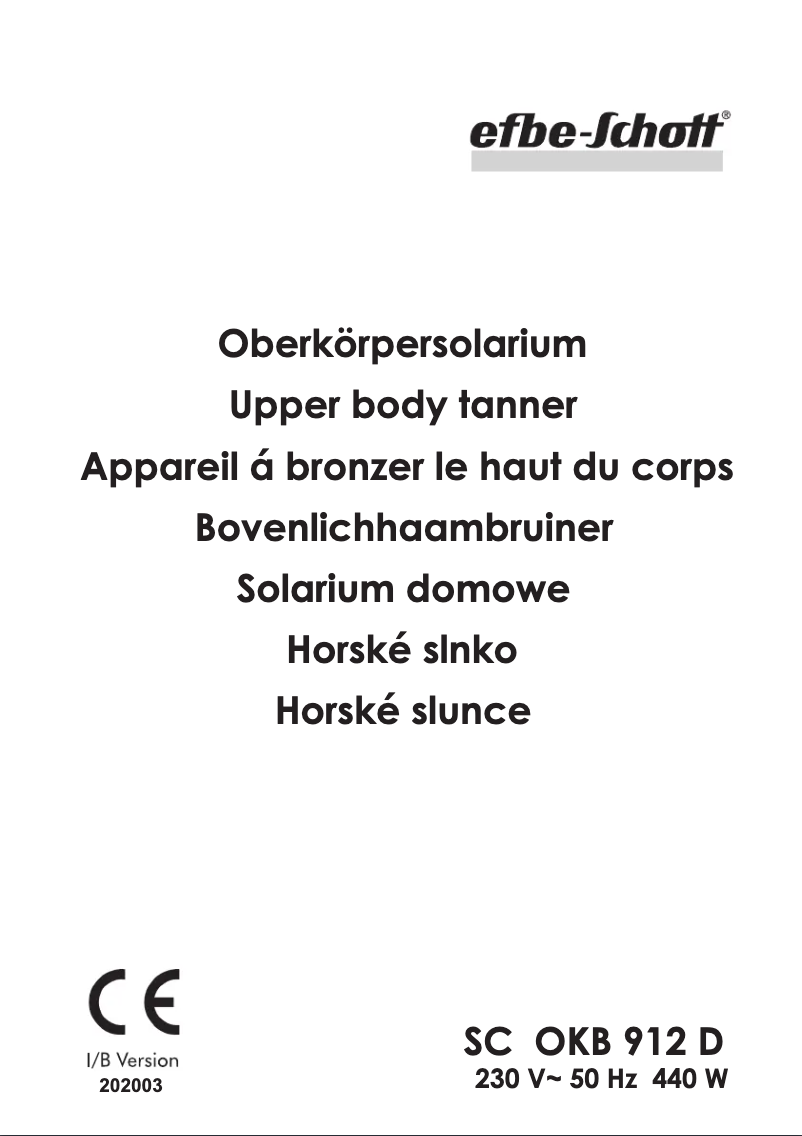 Page 1 de la notice Manuel utilisateur Efbe-Schott SC OKB 912 D