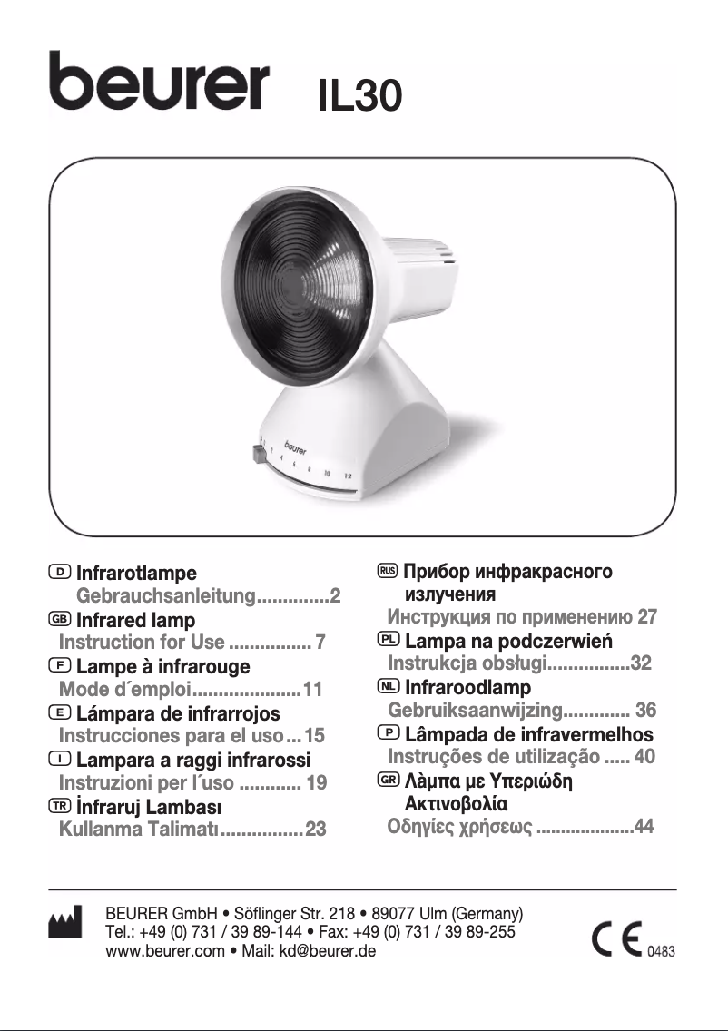 Page n°1 - Manuel utilisateur Beurer IL 30