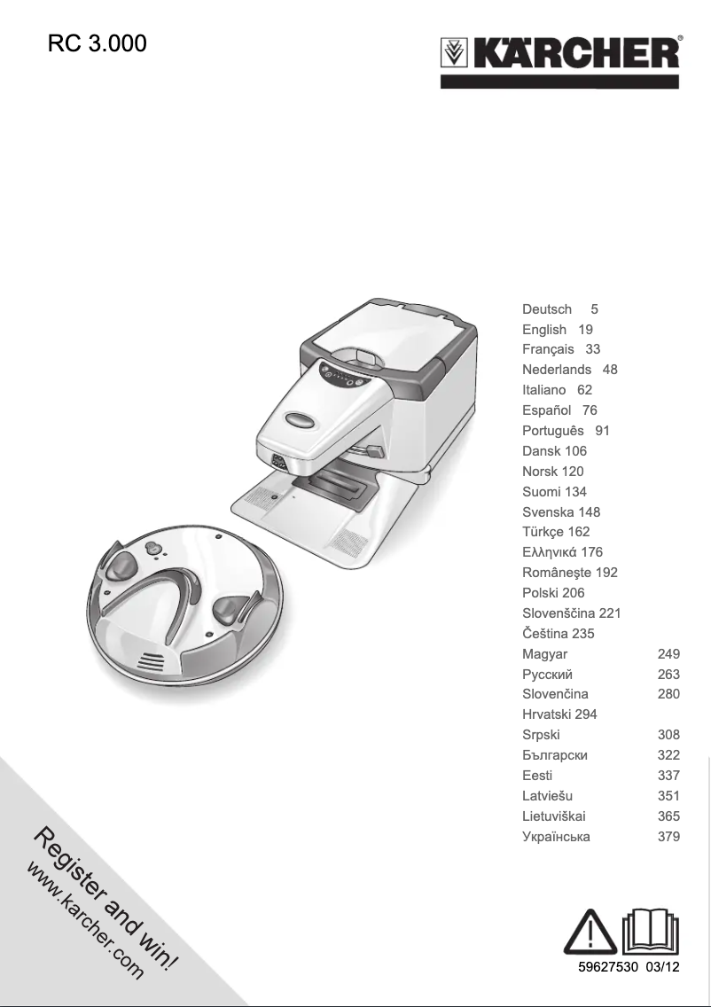 Page 1 of the manual User Manual Kärcher RC 3.000 RoboCleaner