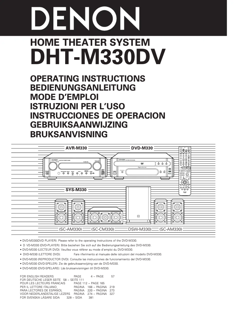 Page 1 de la notice Manuel utilisateur Denon DHT-M330DV