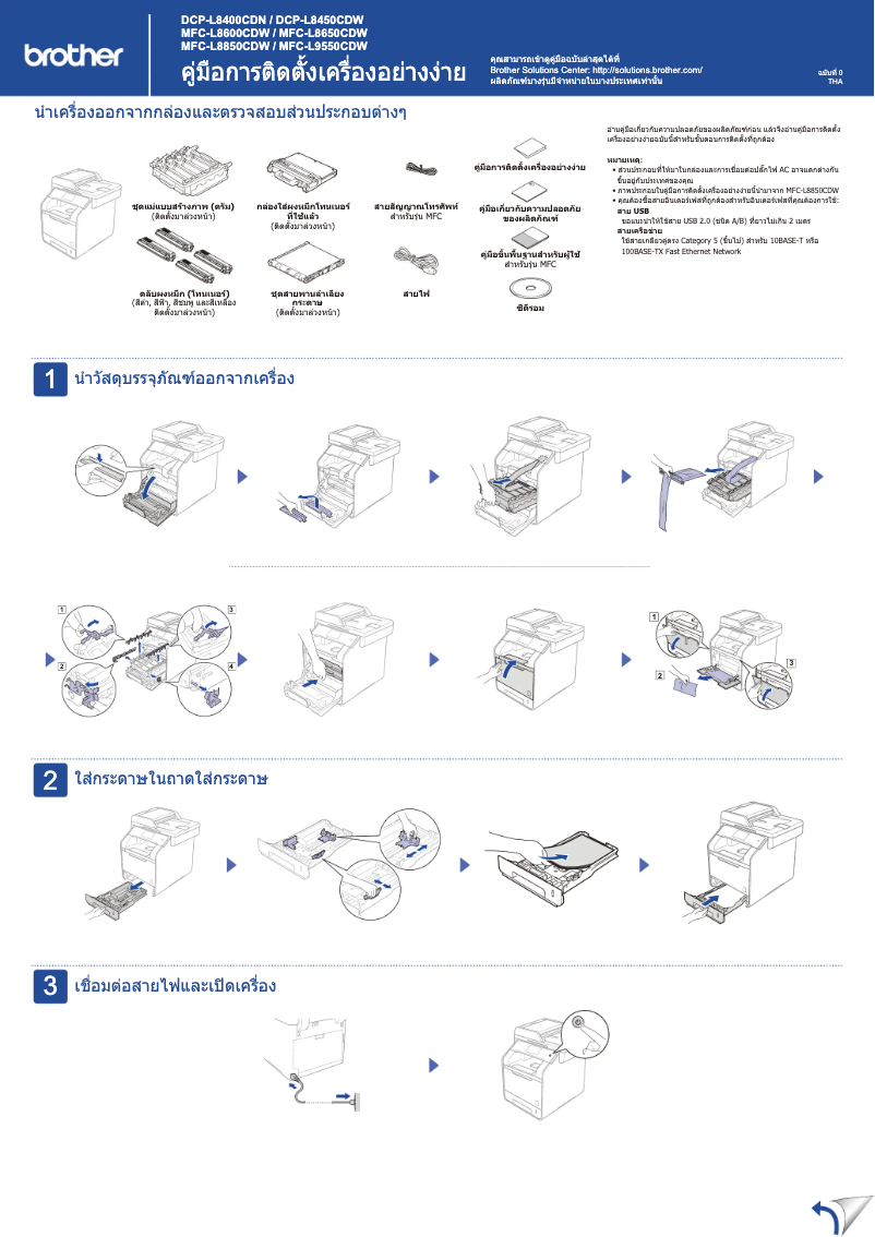 Page n°1 - Guide d'installation Brother MFC-L9550CDWT