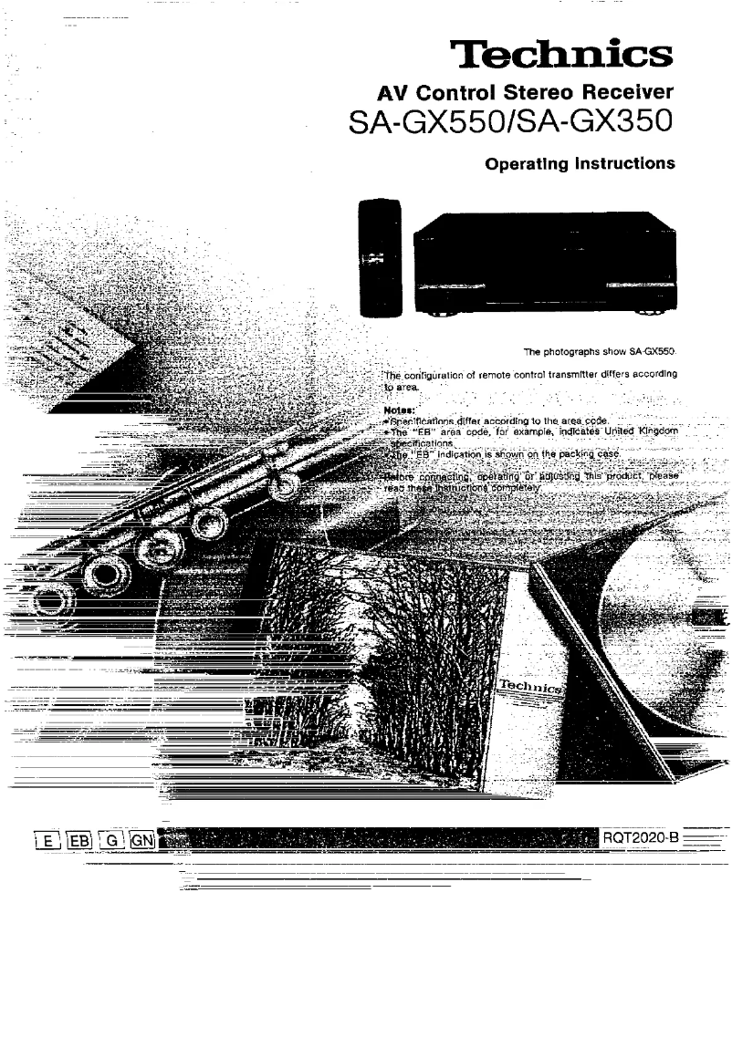 Image de la première page du manuel de l'appareil SA-GX550