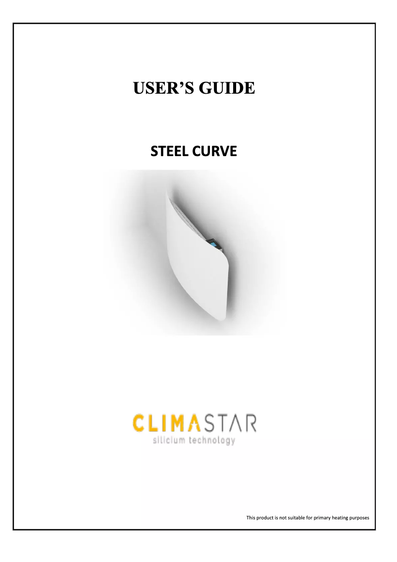 Page n°1 - Manuel utilisateur Climastar EcoStone SteelCurve1000VC