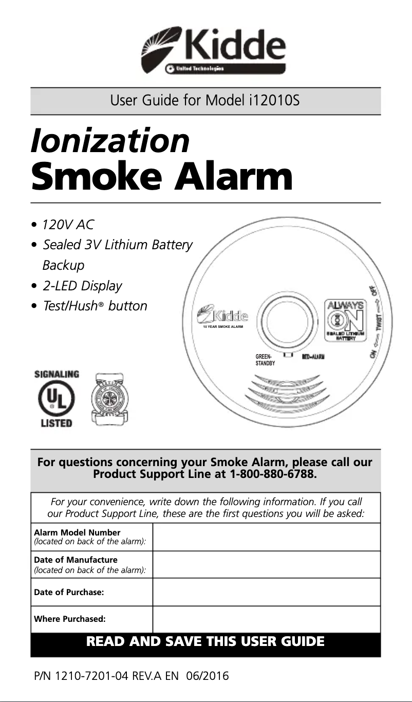 Image de la première page du manuel de l'appareil i12010S