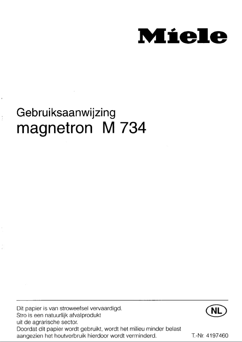 Page 1 de la notice Manuel utilisateur Miele M 734