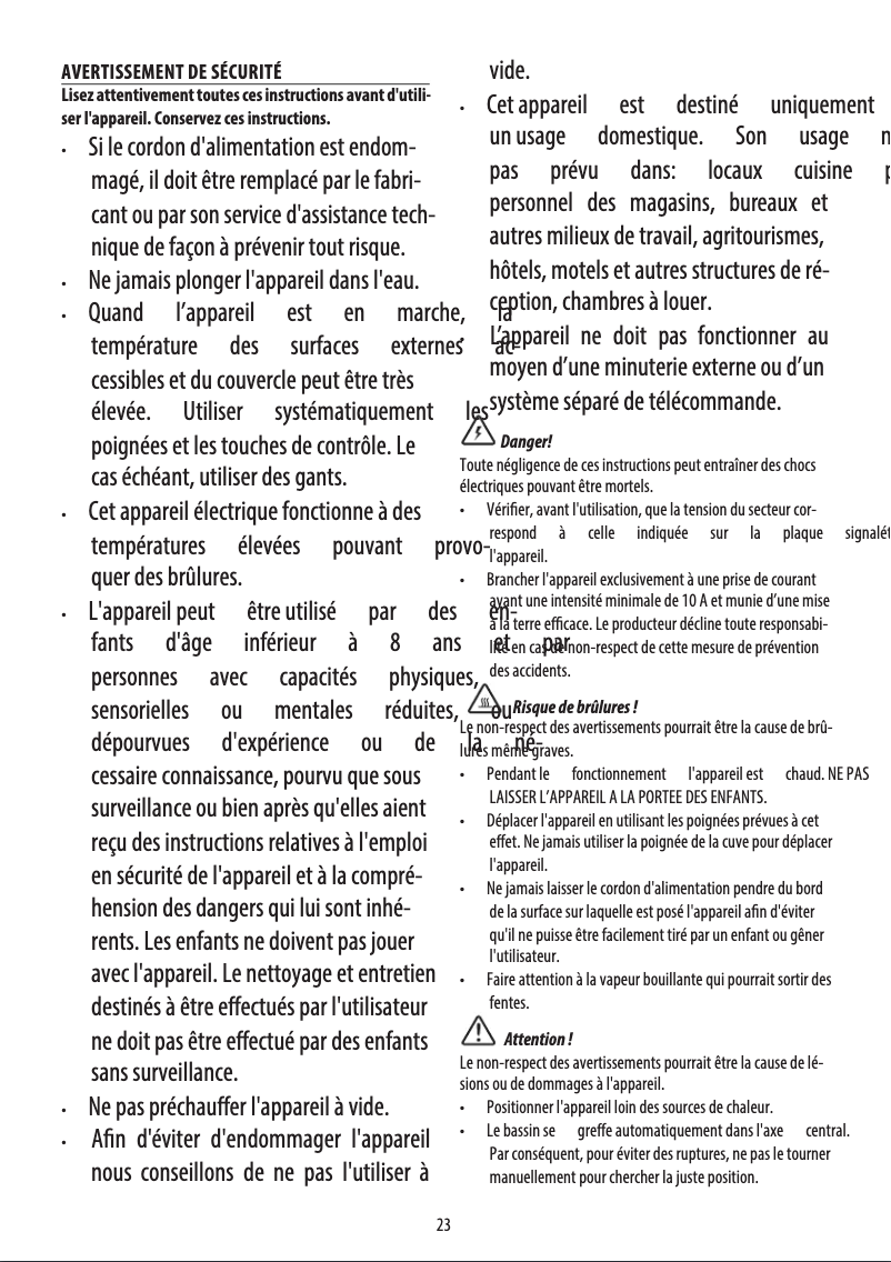 Page 1 de la notice Manuel utilisateur DeLonghi MultiCuisine FH1396