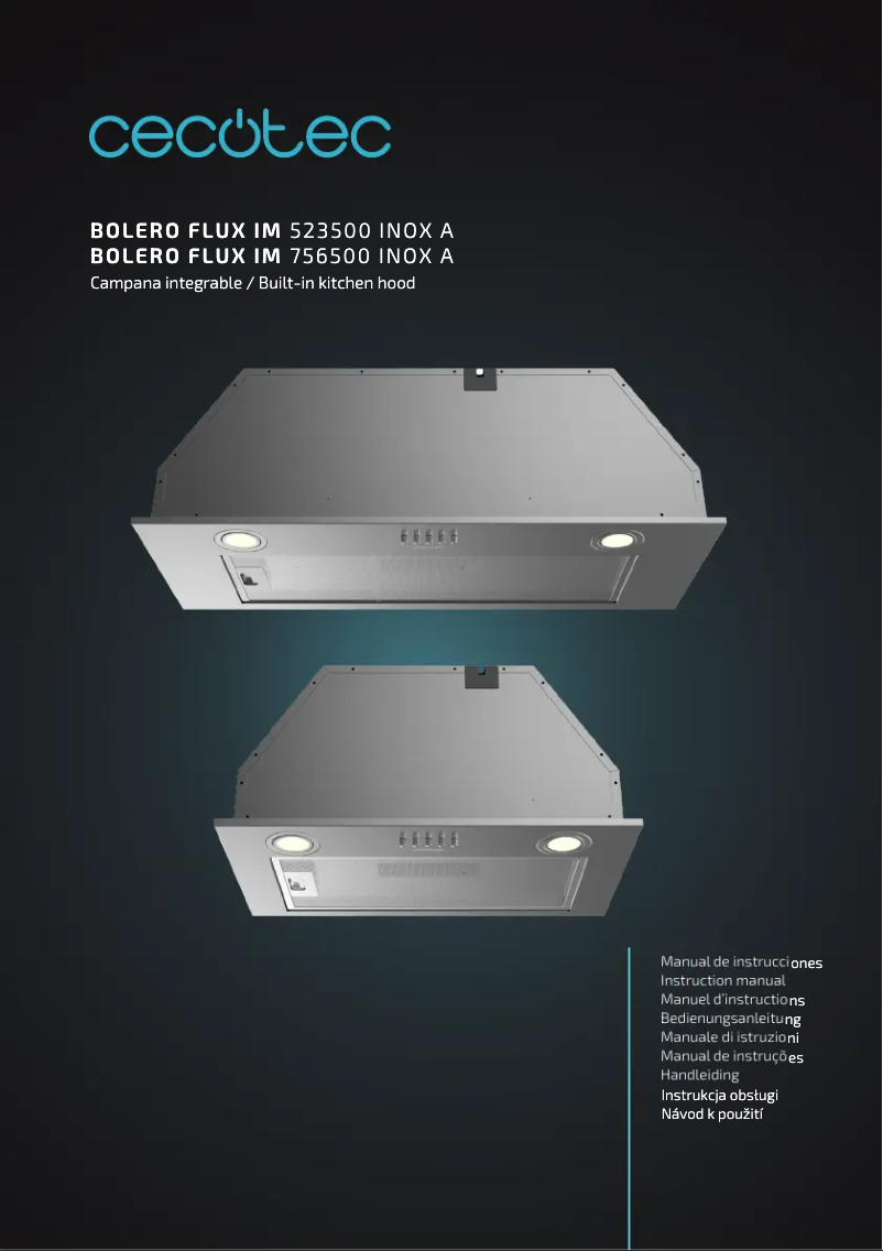 Page 1 de la notice Manuel utilisateur Cecotec Bolero Flux IM 756500