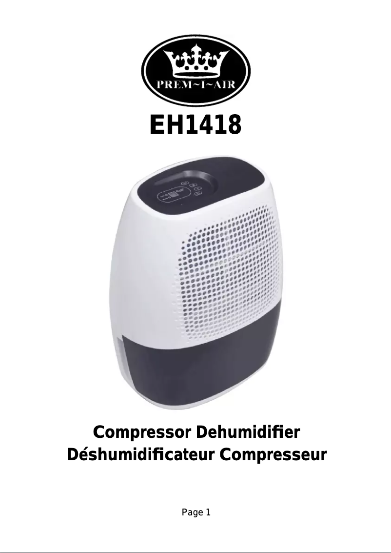 Page n°1 - Manuel utilisateur Prem-I-Air EH1418