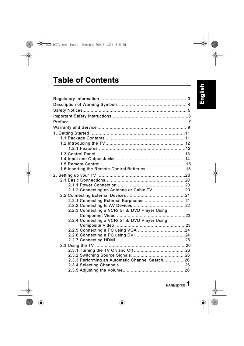 Image de la première page du manuel de l'appareil HT09