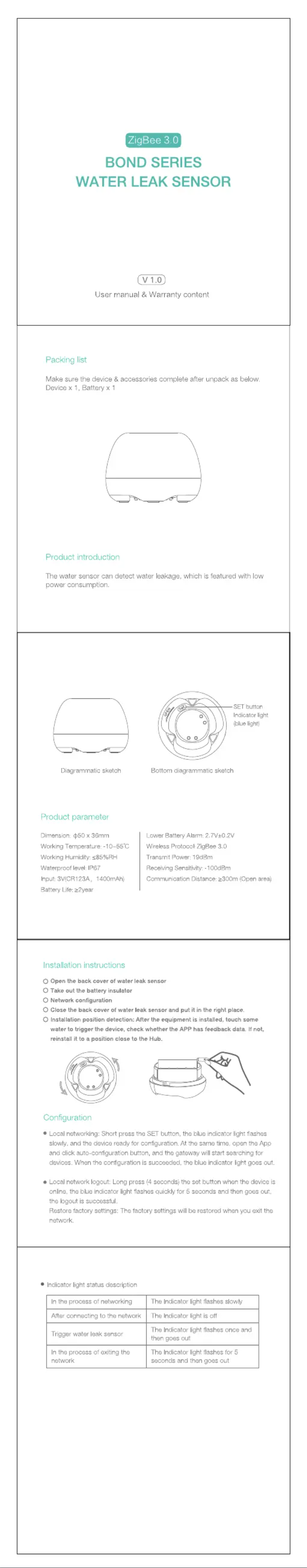 Page 1 de la notice Manuel utilisateur Tuya Konke