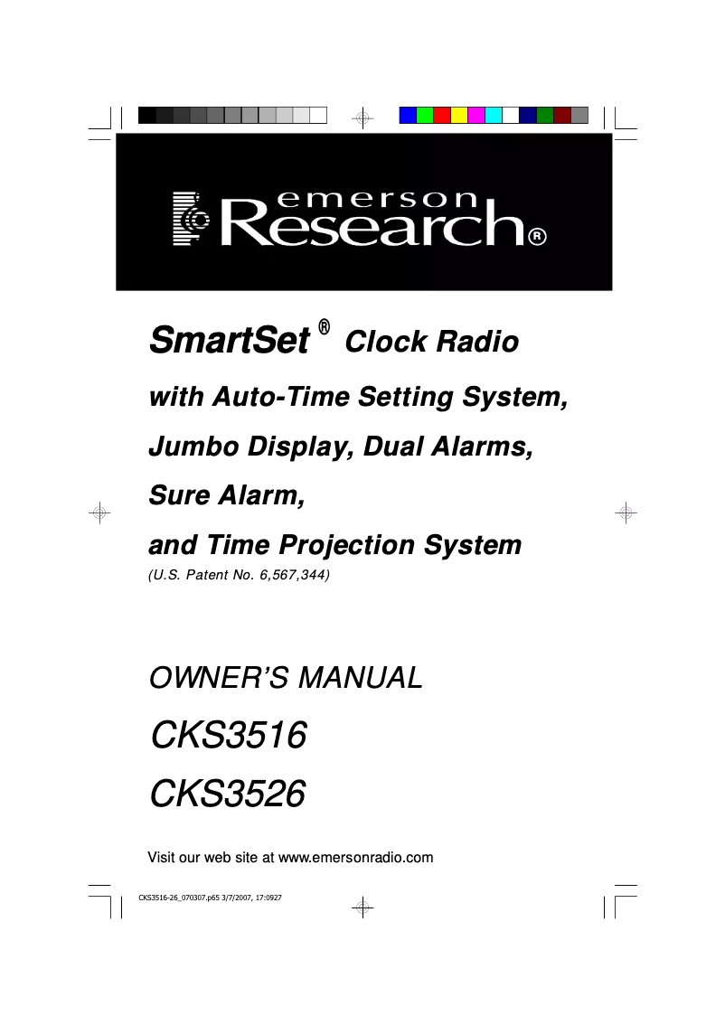 Image de la première page du manuel de l'appareil CKS3526