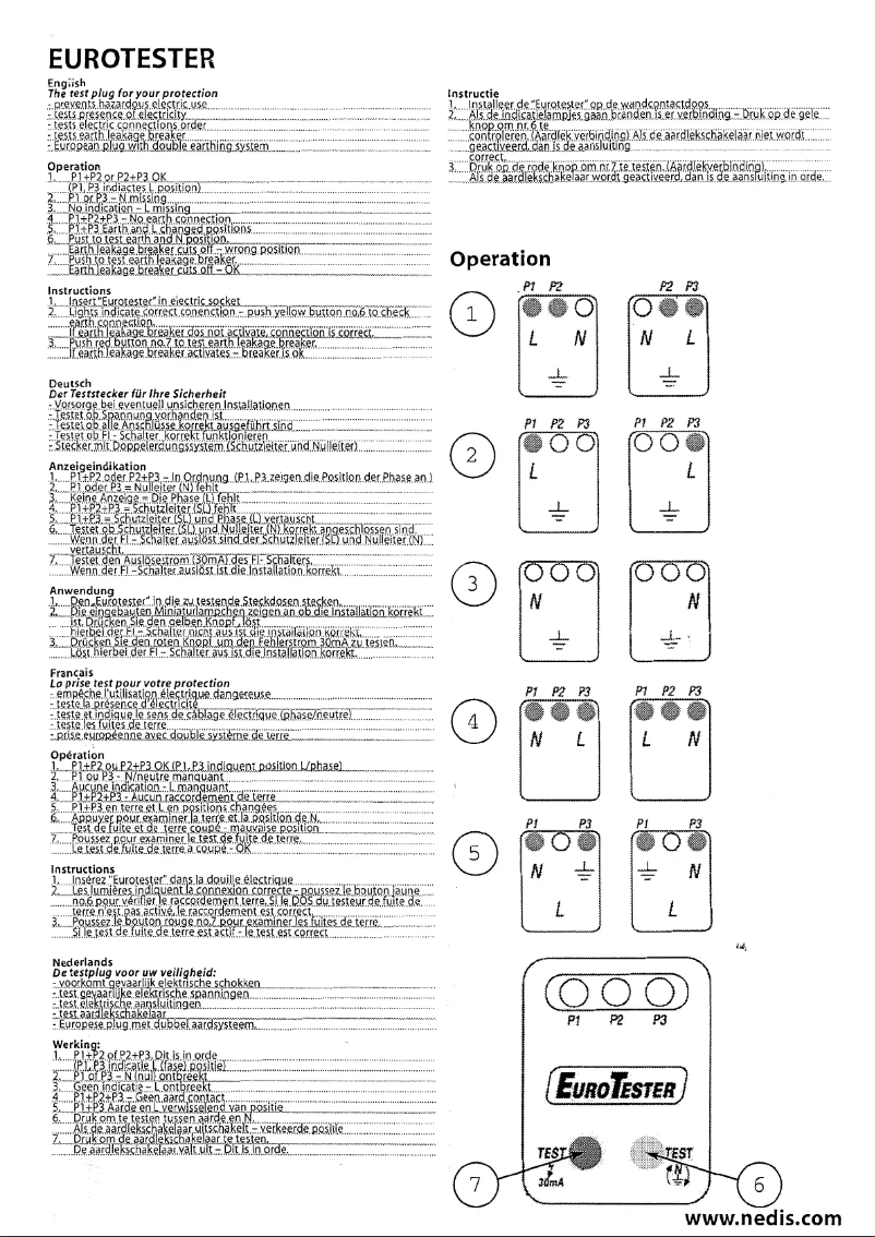 Page n°1 - Manuel utilisateur HQ EL-EUROTESTER